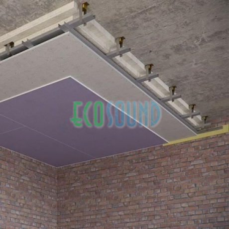 Каркасный звукоизоляционный потолок на подвесах Виброфлекс-Коннект ПП (100 мм)