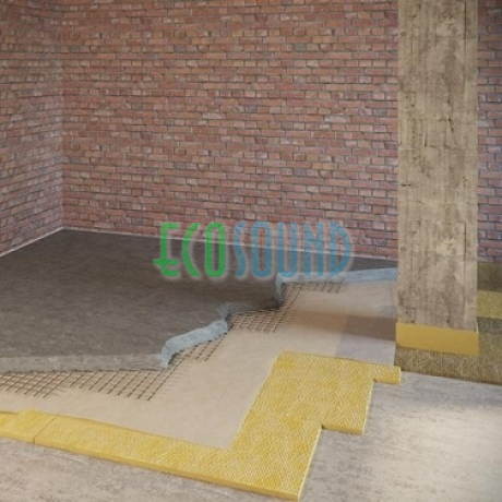 Звукоизоляция пола с применением Шумостоп-С2, К2 (1 слой)