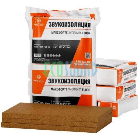 МаксФорте ЭКОплита  Floor 110 Кг / М3 | 1000 Х 600 Х 30 Мм | 3 М²/0,09 М³ МаксФорте ЭКОплита  Floor 110 Кг / М3 | 1000 Х 600 Х 30 Мм | 3 М²/0,09 М³