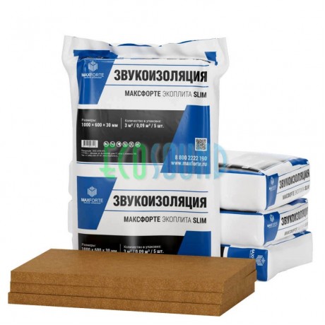МаксФорте ЭКОплита Slim | 80 кг/м3 1000 х 600 х 30 мм | ( 3 м² / 5 штук ) МаксФорте ЭКОплита Slim | 80 кг/м3 1000 х 600 х 30 мм | ( 3 м² / 5 штук )